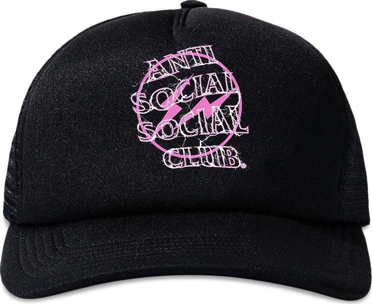 Anti Social Social Club x Fragment Design Bolt Hat 'Black/Pink'