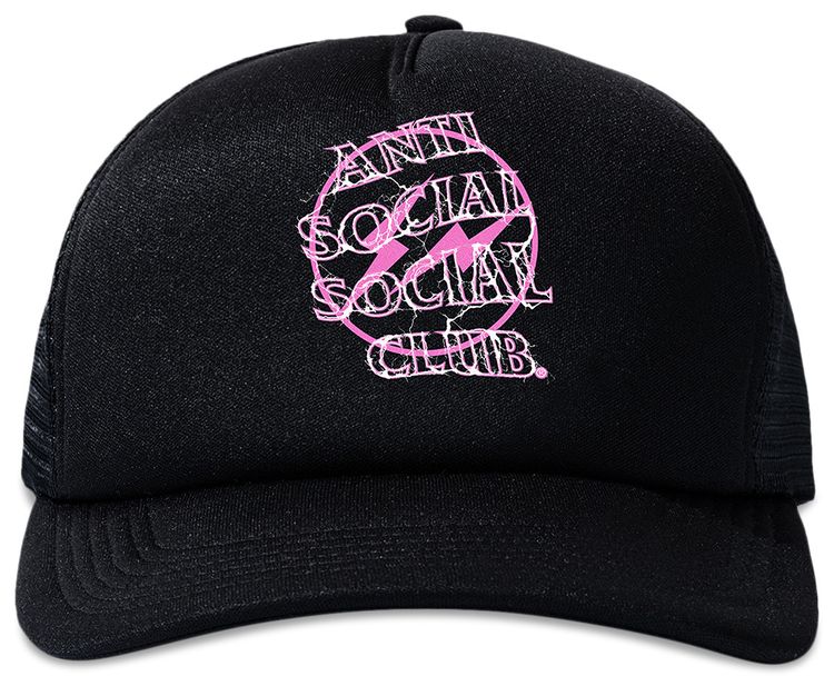 Anti Social Social Club x Fragment Design Bolt Hat BlackPink