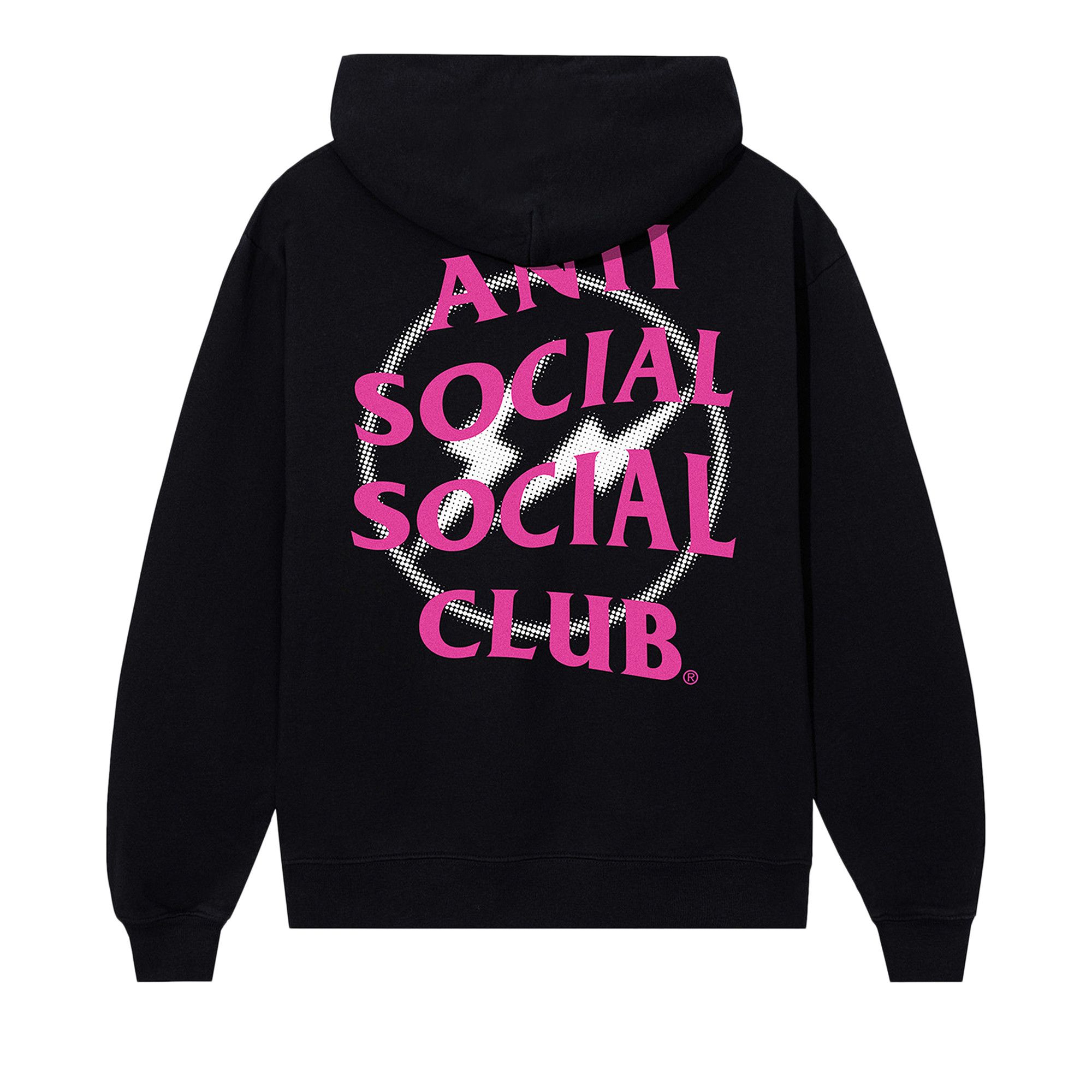 Size xl Anti Social Social Club x Fragment Design Half Tone Logo Hoodie Black Pink
