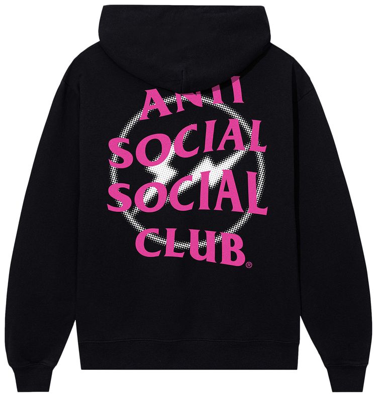 Anti Social Social Club x Fragment Design Half Tone Logo Hoodie BlackPink