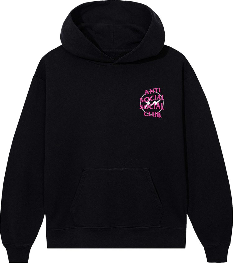 Anti Social Social Club x Fragment Design Half Tone Logo Hoodie 'Black/Pink'