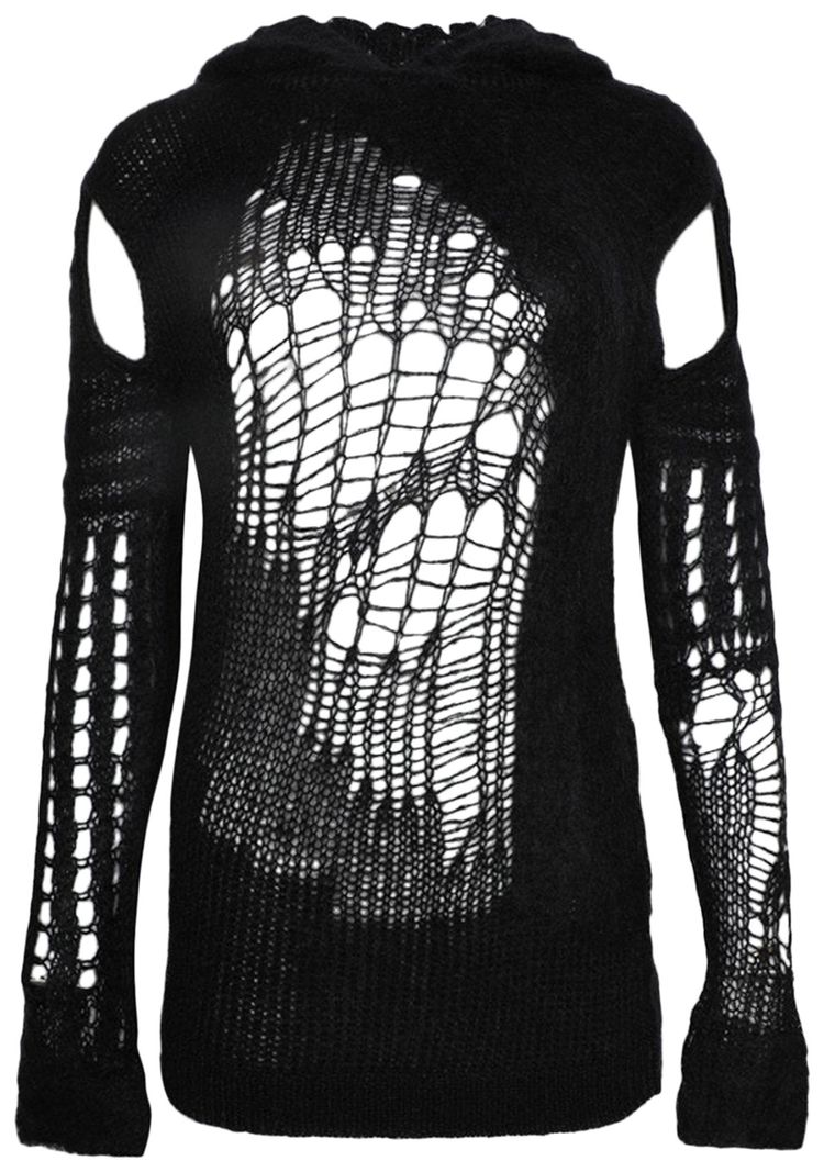 Rick Owens Spider Cape Sleeve Hoodie Black