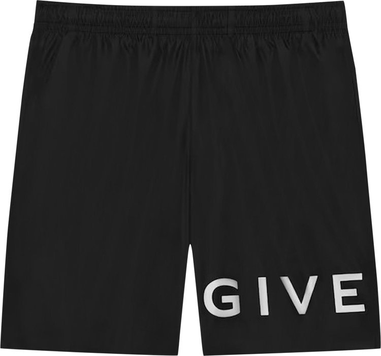Givenchy 4G Long Swim Shorts 'Black/White'