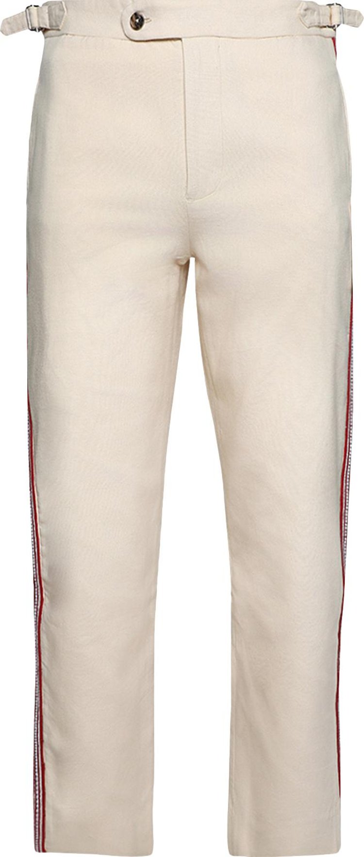 Bode Beaded Stria Trousers 'Red/Cream'