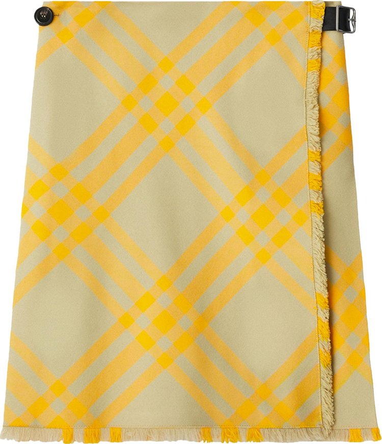 Burberry Check Frayed Skirt Hunter