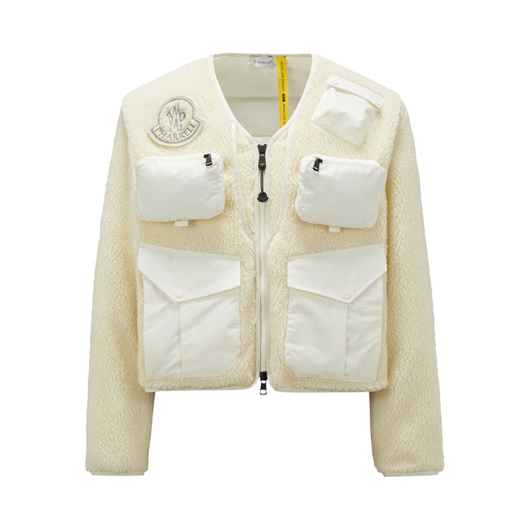 Moncler Genius x Pharrell Williams Padded Teddy Cardigan White