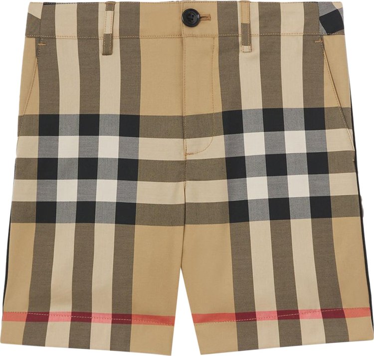 Burberry Kids Checked Stretch Shorts 'Archive Beige'