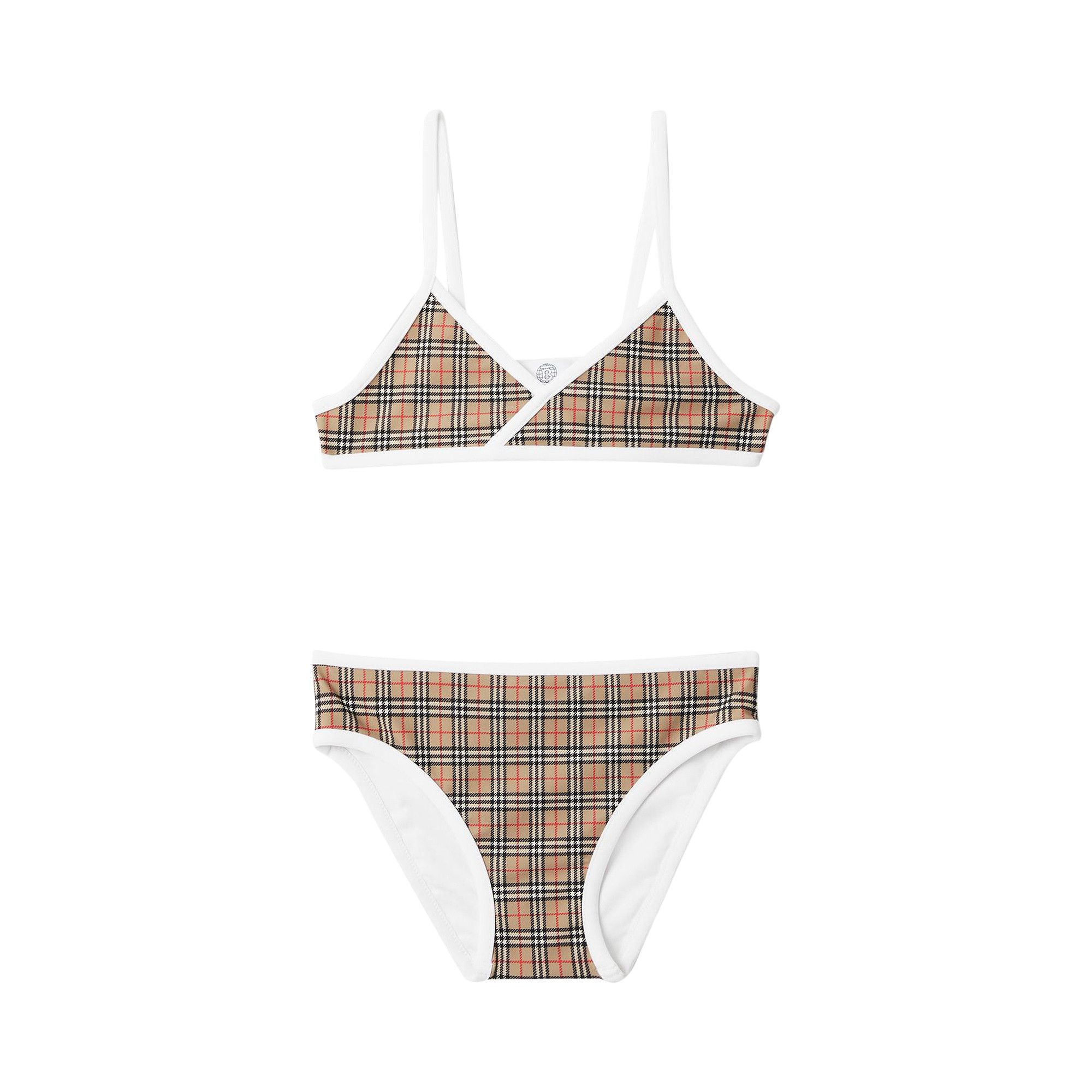 Buy Burberry Kids Check Triangle Bikini Archive Beige 8047822 GOAT