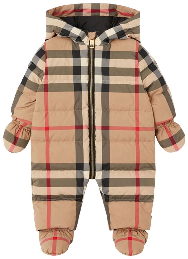 Burberry Kids Check Jumpsuit Archive Beige