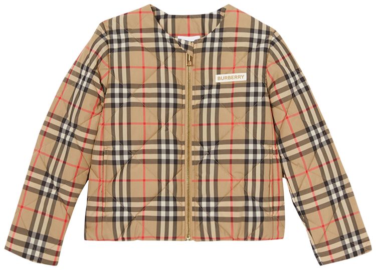 Burberry Kids Check Jacket Archive Beige