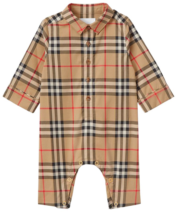 Burberry Kids Check Jumpsuit Archive Beige