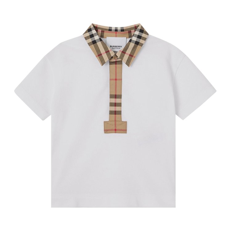 Burberry Kids Check Trim Short-Sleeve Polo Shirt 'White'