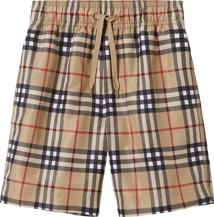 Burberry Kids Vintage Check Swim Shorts Archive Beige