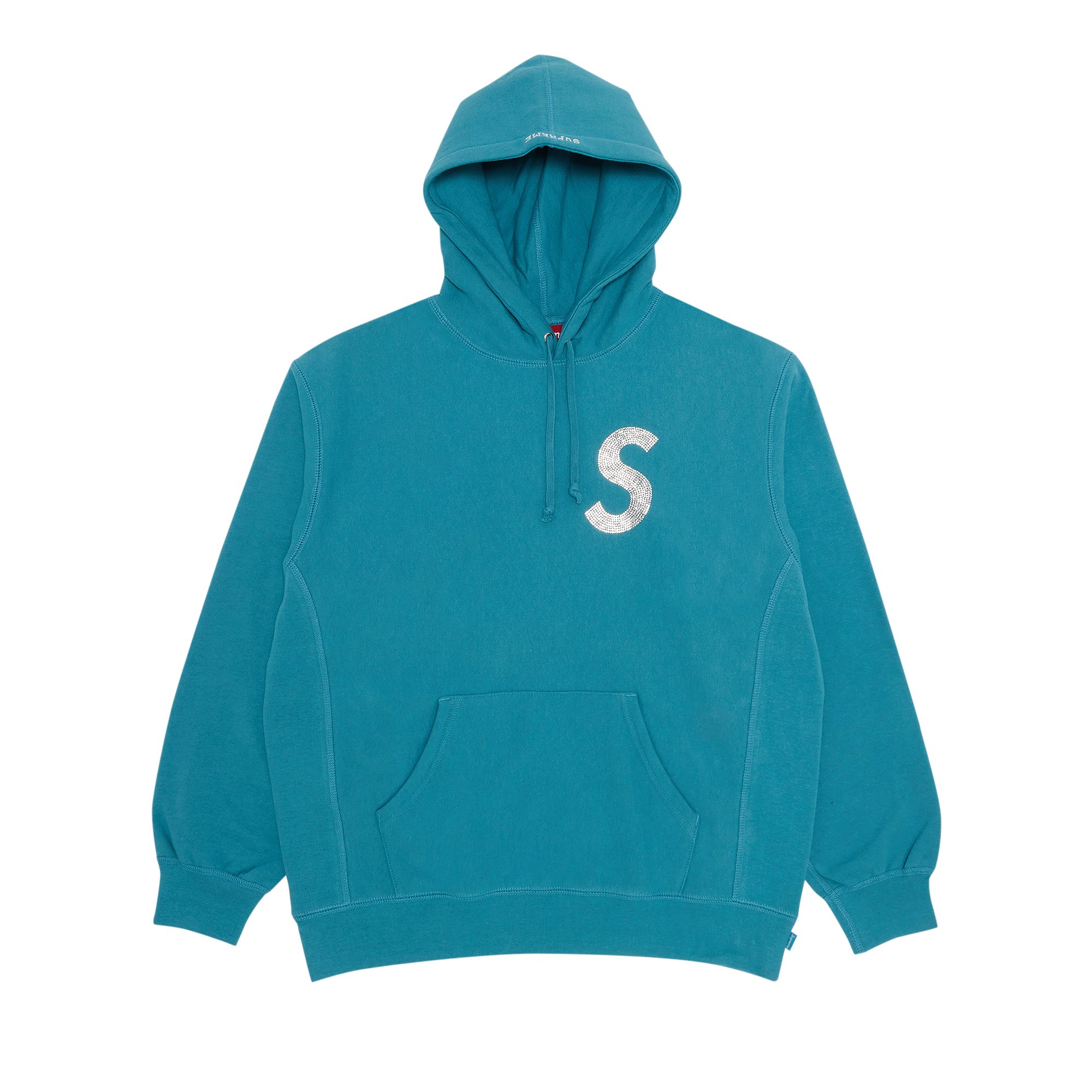 Supreme x Swarovski S Logo Hooded Sweatshirt 'Light Aqua'