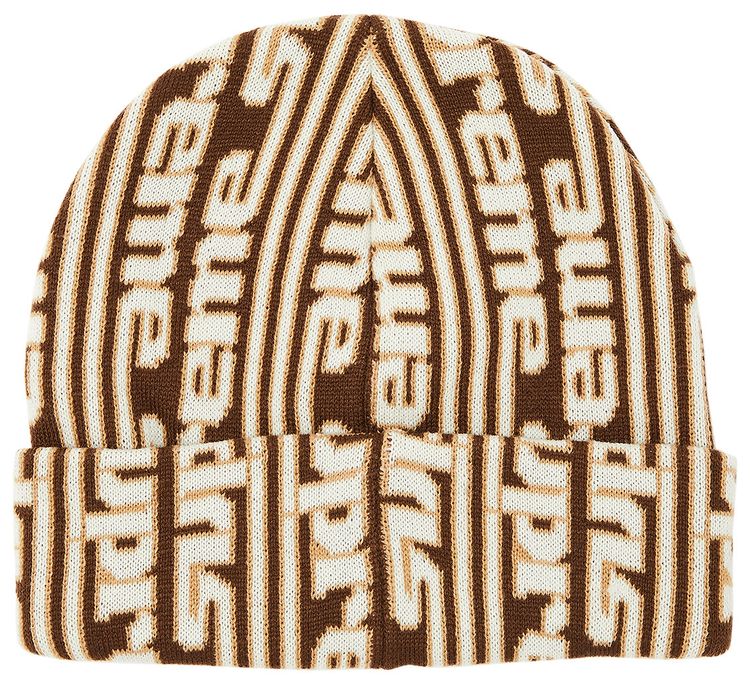 Supreme Vertical Logo Beanie Tan