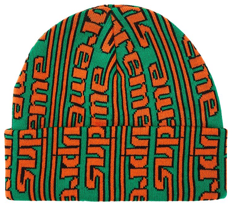 Supreme Vertical Logo Beanie Green