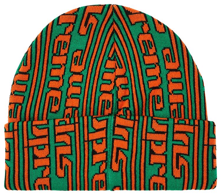 Supreme Vertical Logo Beanie Green