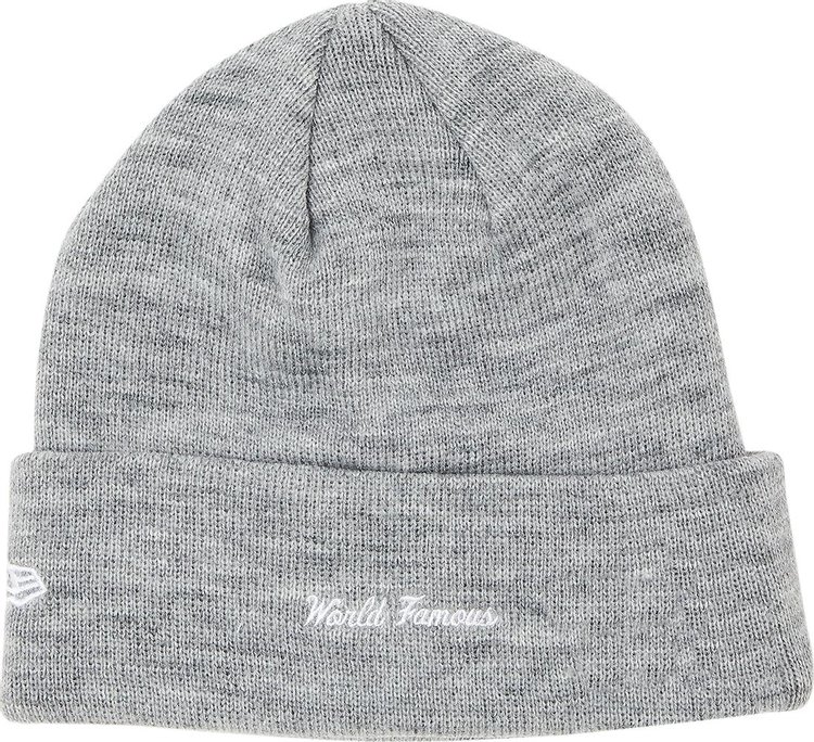 Supreme x New Era Box Logo Beanie Heather Grey