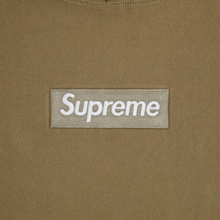 Supreme Box Logo Hooded Sweatshirt Dark Sand