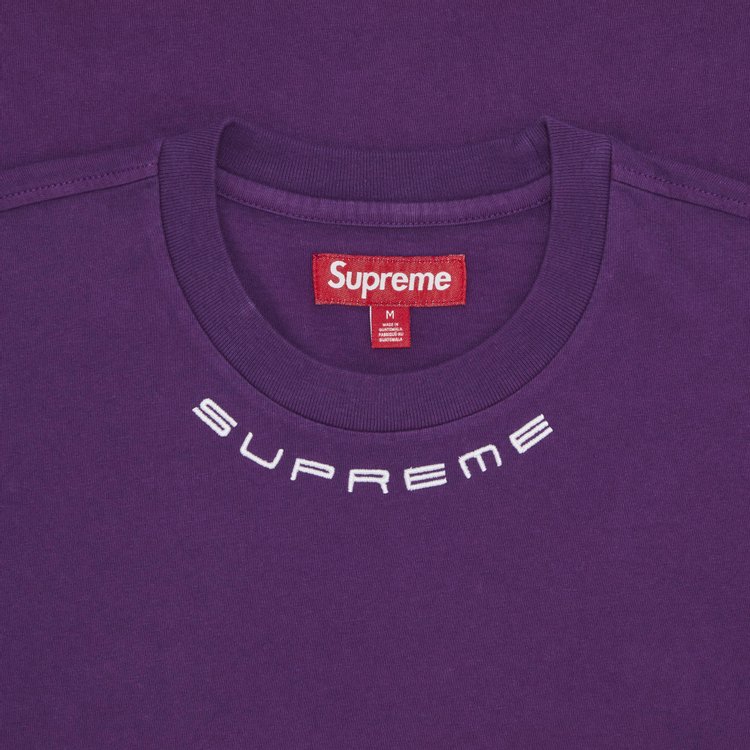 Supreme Collar Logo Long Sleeve Top Plum