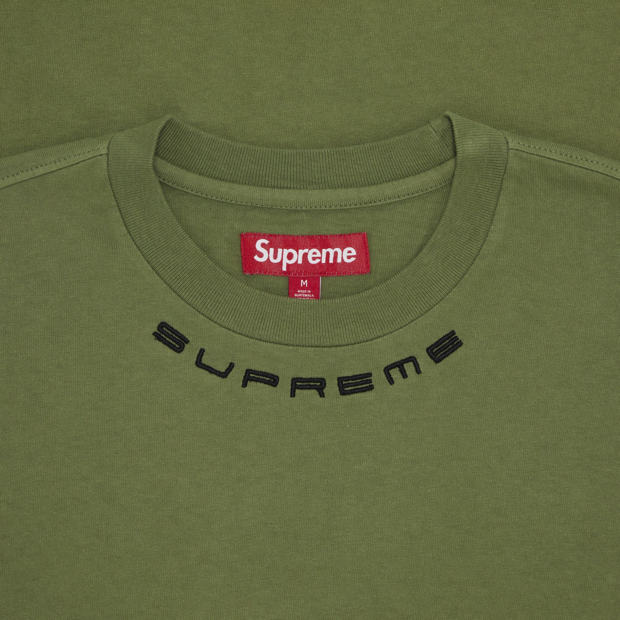 Buy Supreme Collar Logo Long-Sleeve Top 'Olive' - FW23KN94