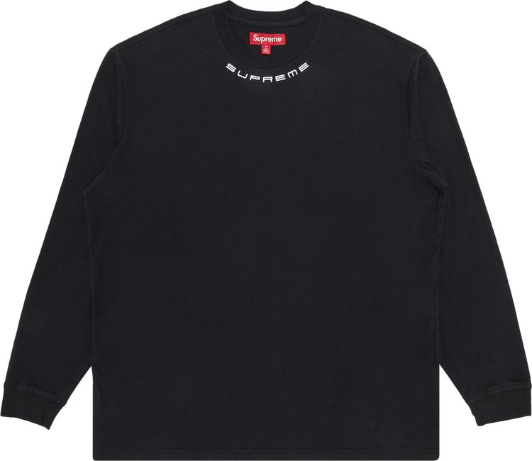Buy Supreme Collar Logo Long-Sleeve Top 'Black' - FW23KN94 BLACK | GOAT