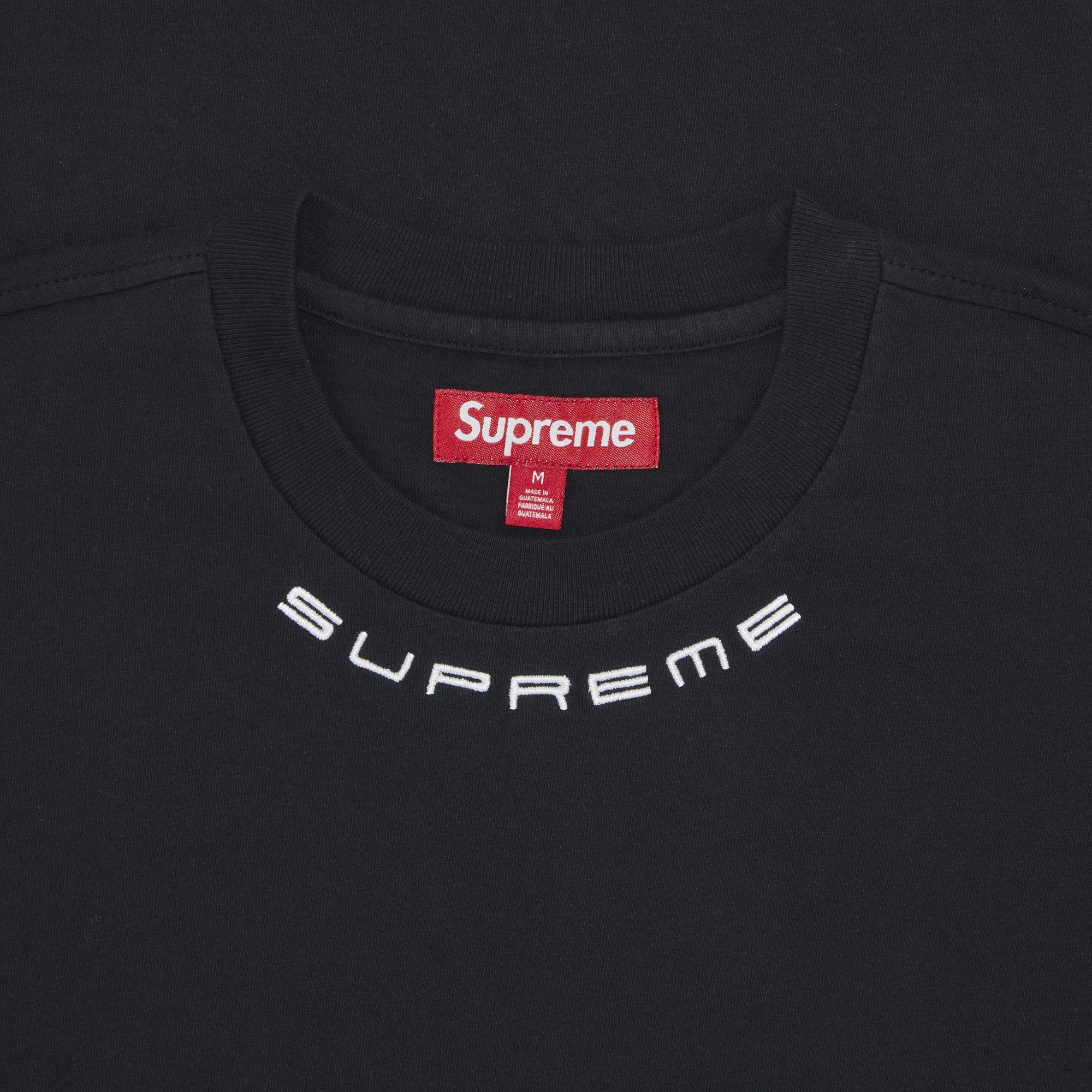 Size m Supreme Collar Logo Long Sleeve Top Black