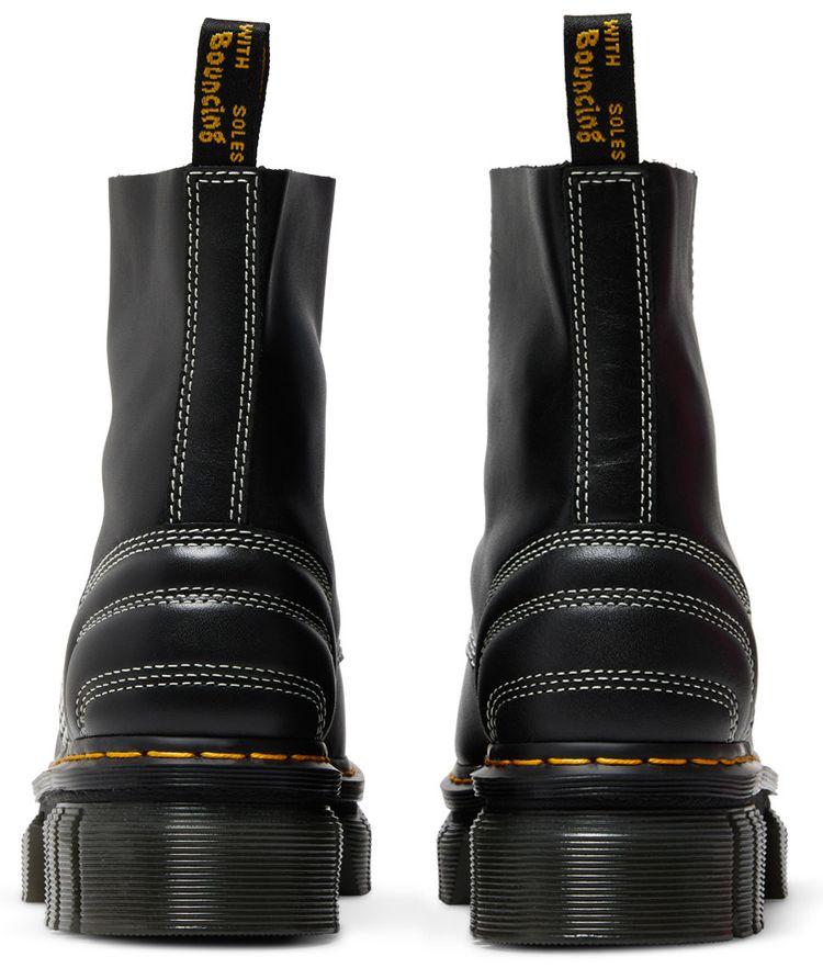 Dr Martens Wmns Audrick Leather Platform Lace Up Boot White Stitch   Black