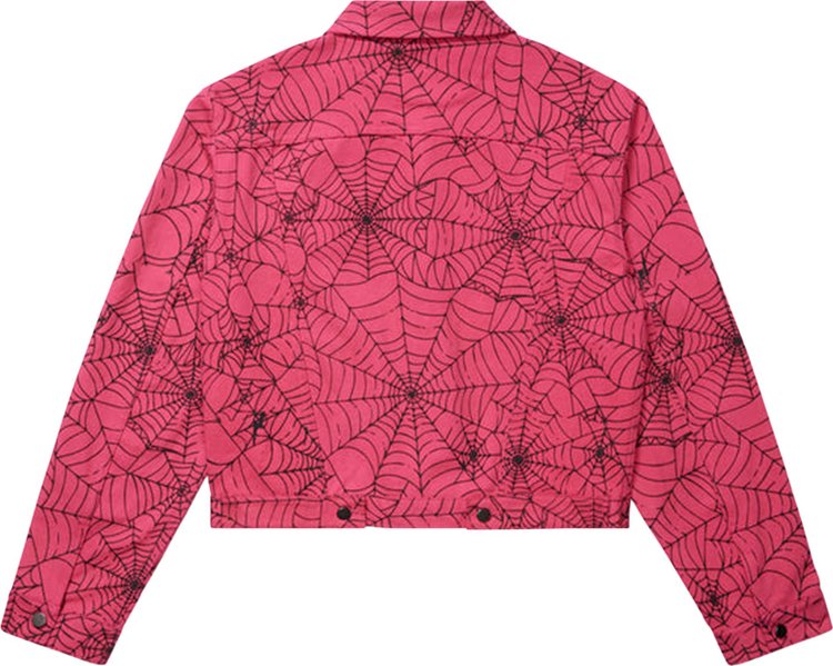 Sp5der All Over Print Trucker Jacket Pink