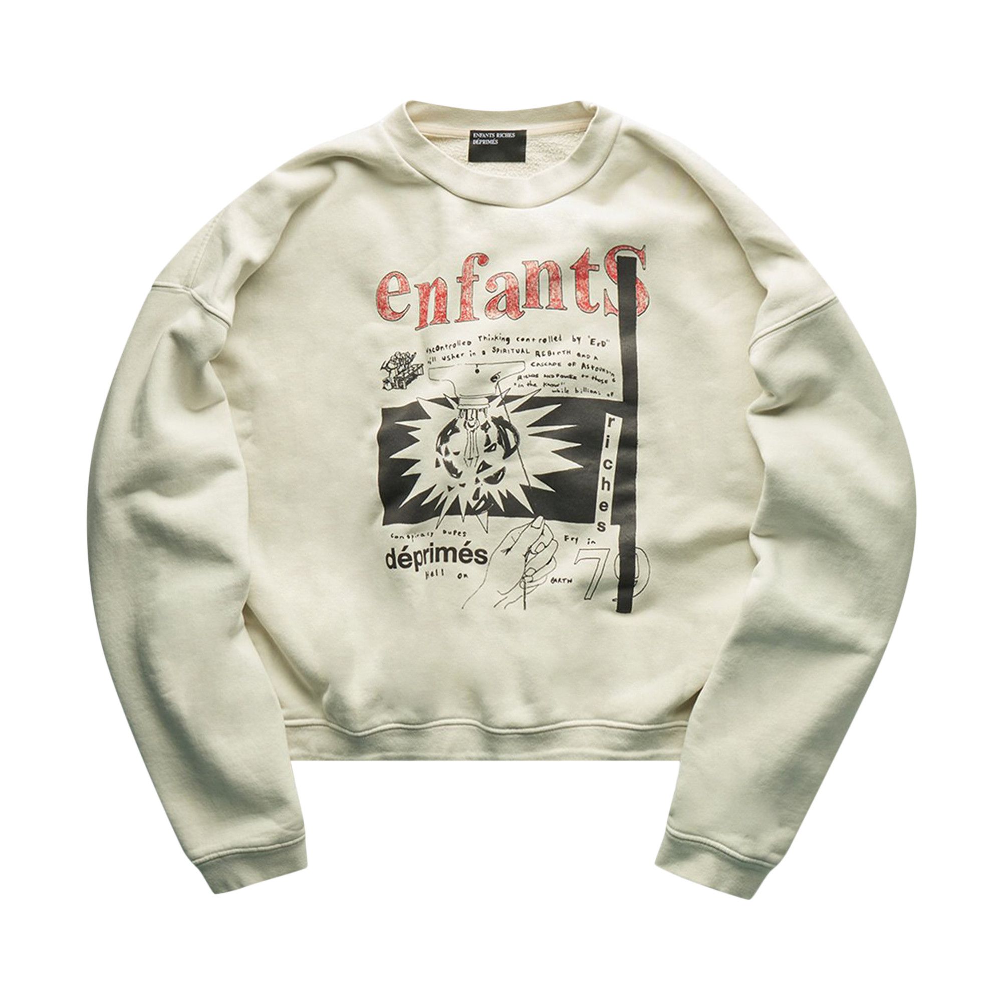 Buy Enfants Riches Déprimés Subgenius Radio Crewneck Sweatshirt 'Faded  Ivory/Multicolor' - 020 414 FADE | GOAT
