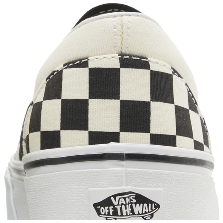 Classic Slip On Stackform Checkerboard   Black White