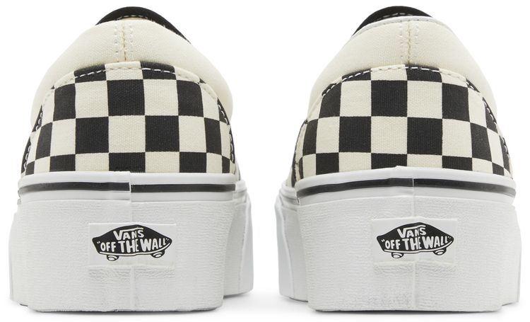 Classic Slip On Stackform Checkerboard   Black White