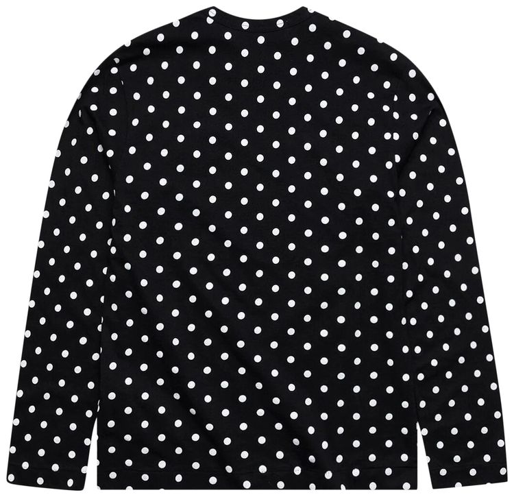 Comme des Garcons PLAY Polka Dot Long Sleeve T Shirt Black