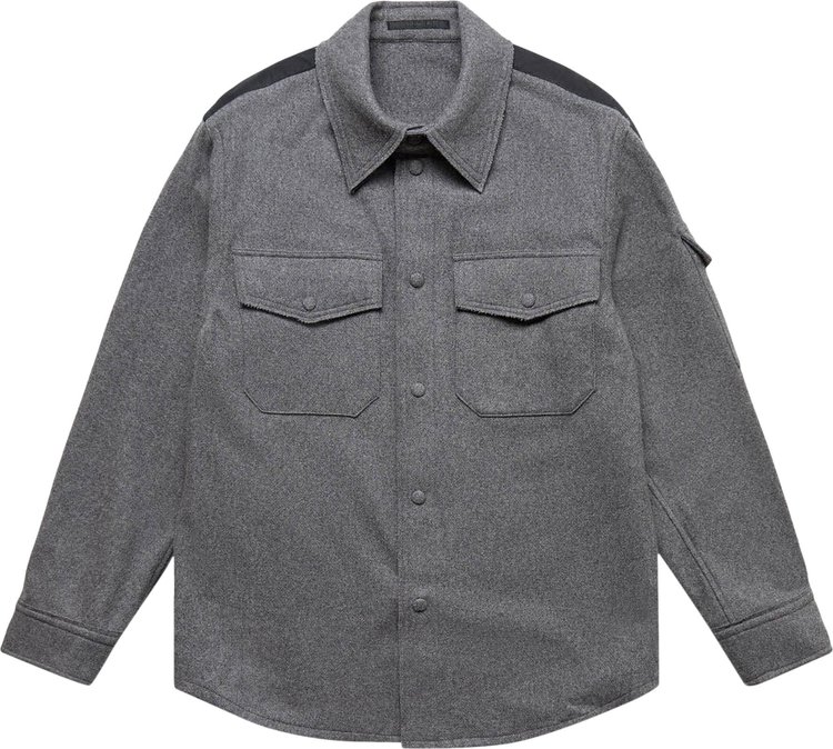 Helmut Lang Button Up Long Sleeve Shirt Grey Melange