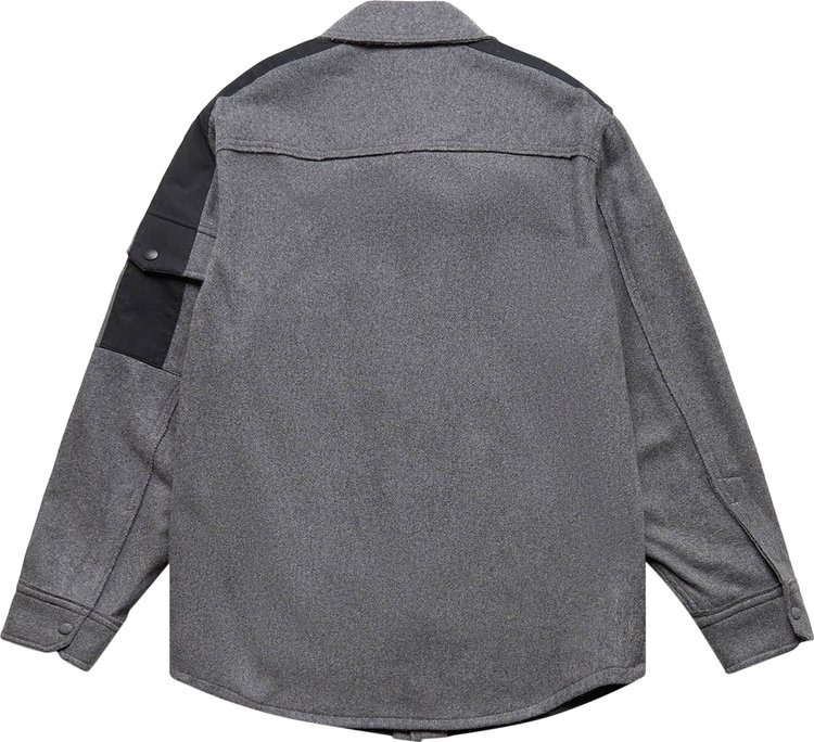 Helmut Lang Button Up Long Sleeve Shirt Grey Melange