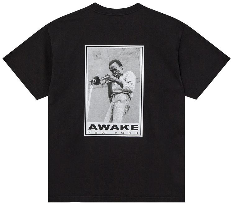 Awake NY Miles Davis Printed Short Sleeve T Shirt Black