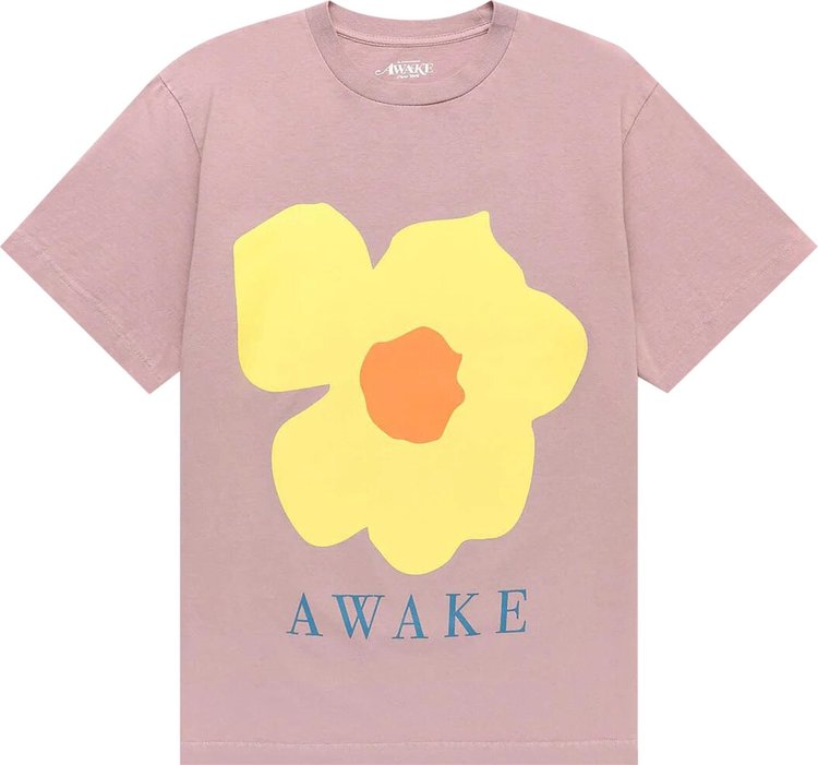 Awake NY Floral Printed T-Shirt 'Pale Mauve'