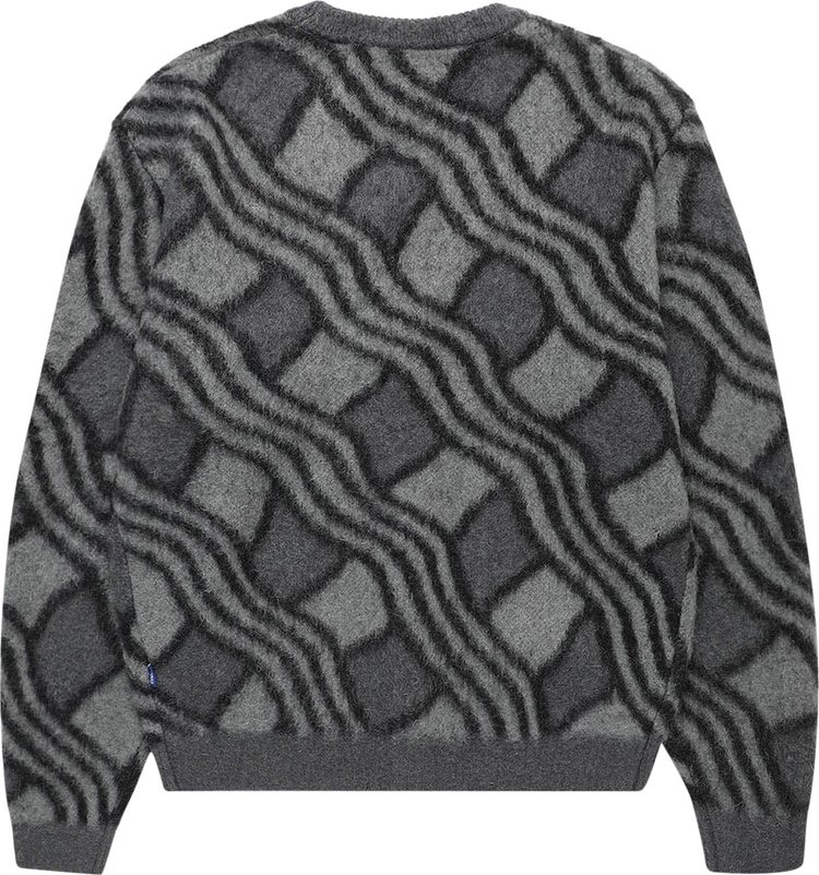 Awake NY Wavy Jacquard Cardigan CharcoalGrey