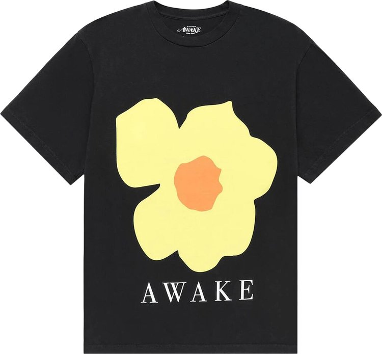 Awake NY Floral Printed T Shirt Charcoal