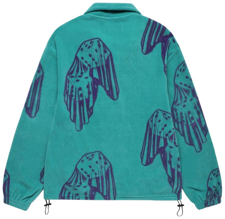 Awake NY Dice Print Fleece Quarter Zip Pullover TealPurple