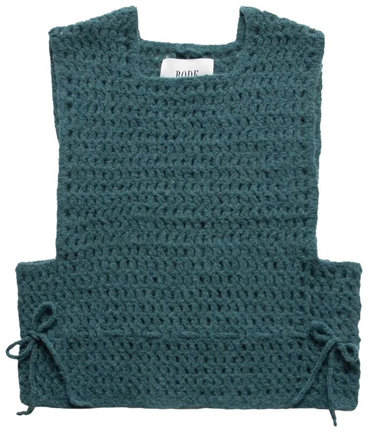 Bode Crochet Vest Green