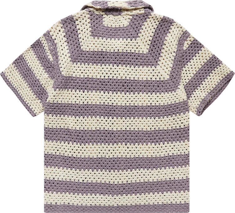 Bode Flagship Crochet Shirt 'Lavender/Cream'