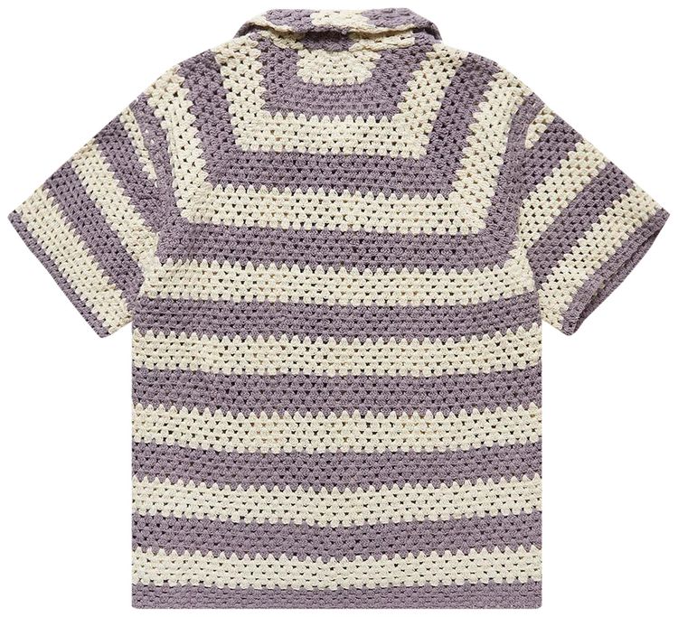 Bode Flagship Crochet Shirt LavenderCream