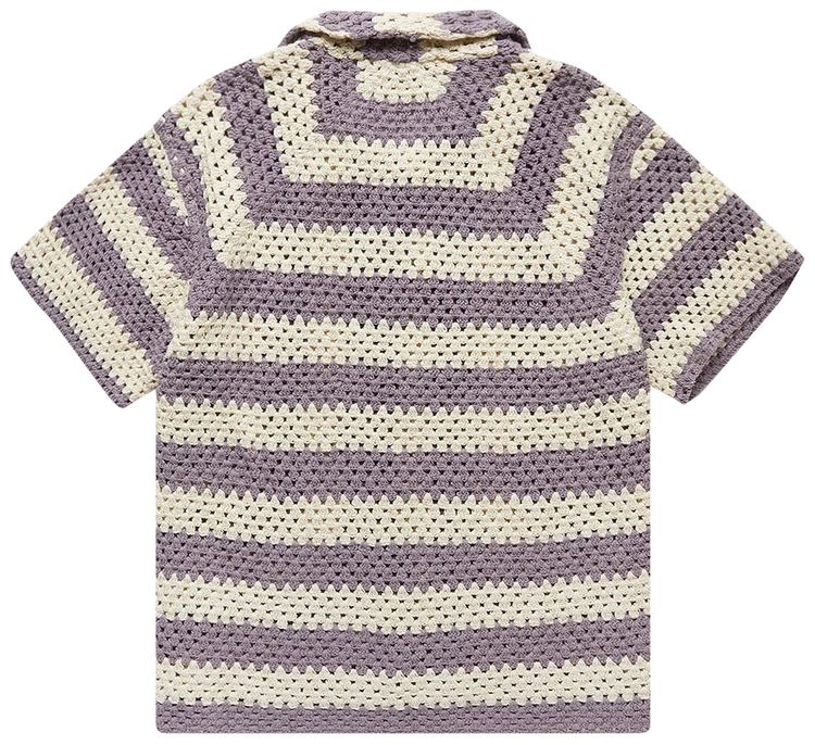 Bode Flagship Crochet Shirt LavenderCream