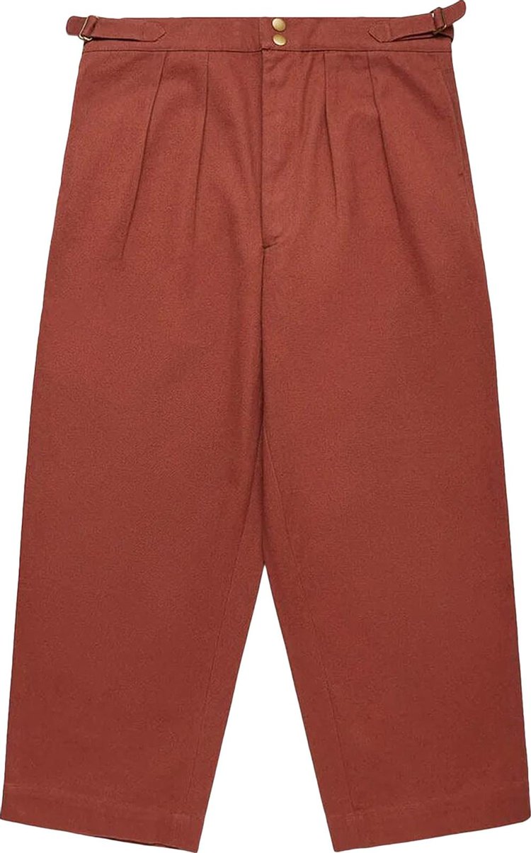 Bode Wide Leg Snap Trousers 'Cinnamon'