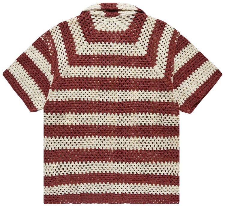 Bode Flagship Crochet Shirt PaprikaCream