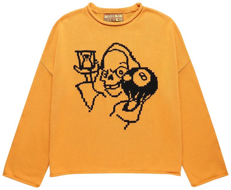 Brain Dead Tough Luck Oversized Boxy Sweater Mustard