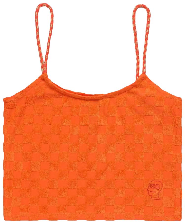 Brain Dead Check Burnout Cami Top Orange