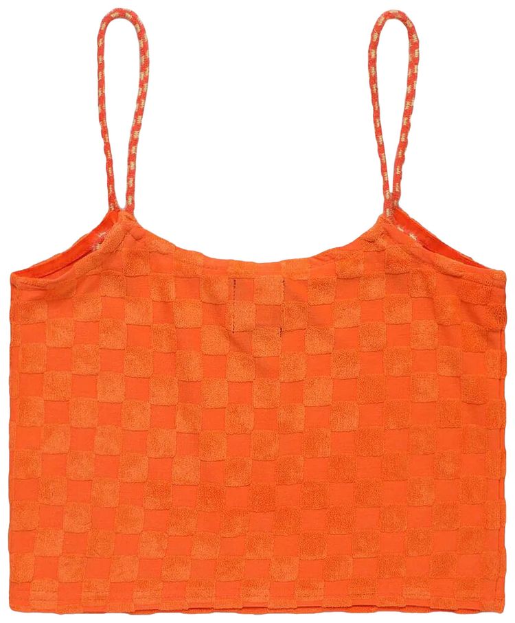 Brain Dead Check Burnout Cami Top Orange