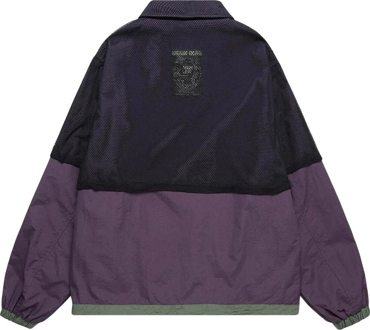 Brain Dead Roll Cast Mesh Overlay Fishing Jacket Eggplant